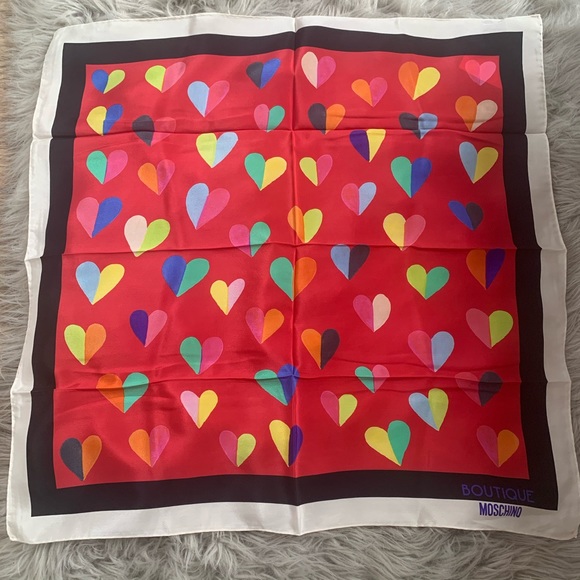 Moschino - Heart Silk Scarf - Picture 3 of 5